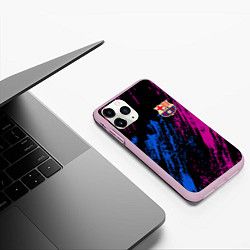 Чехол iPhone 11 Pro матовый Фк барса, цвет: 3D-розовый — фото 2