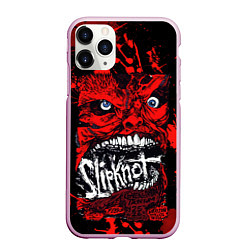 Чехол iPhone 11 Pro матовый Slipknot red blood, цвет: 3D-розовый