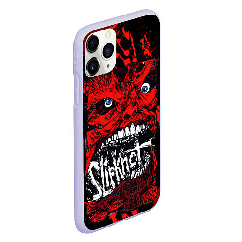 Чехол iPhone 11 Pro матовый Slipknot red blood / 3D-Светло-сиреневый – фото 2