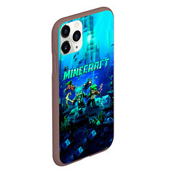 Чехол iPhone 11 Pro матовый Minecraft water, цвет: 3D-коричневый — фото 2