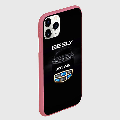 Чехол iPhone 11 Pro матовый Geely Атлас / 3D-Малиновый – фото 2