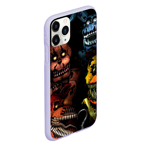 Чехол iPhone 11 Pro матовый Five Nights at Freddys / 3D-Светло-сиреневый – фото 2