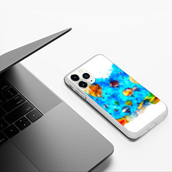 Чехол iPhone 11 Pro матовый Воздушные шары на фоне голубого неба рисунок, цвет: 3D-белый — фото 2