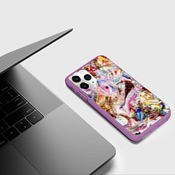 Чехол iPhone 11 Pro матовый Aesthetic visual art galaxy slime, цвет: 3D-фиолетовый — фото 2