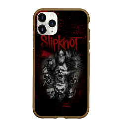 Чехол iPhone 11 Pro матовый Slipknot dark red