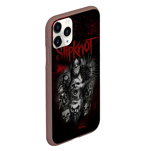 Чехол iPhone 11 Pro матовый Slipknot dark red / 3D-Коричневый – фото 2