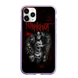 Чехол iPhone 11 Pro матовый Slipknot dark red, цвет: 3D-светло-сиреневый