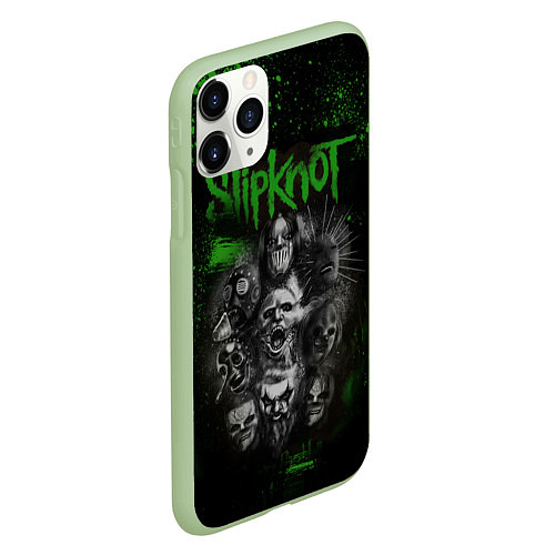 Чехол iPhone 11 Pro матовый Slipknot green / 3D-Салатовый – фото 2