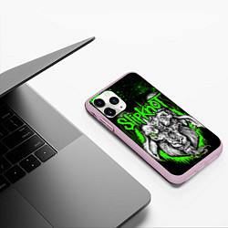 Чехол iPhone 11 Pro матовый Slipknot зеленый козел, цвет: 3D-розовый — фото 2