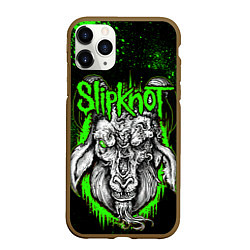 Чехол iPhone 11 Pro матовый Slipknot зеленый козел