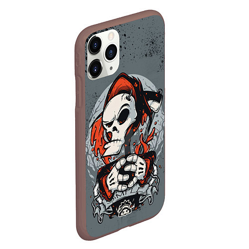 Чехол iPhone 11 Pro матовый Slipknot Скелет / 3D-Коричневый – фото 2