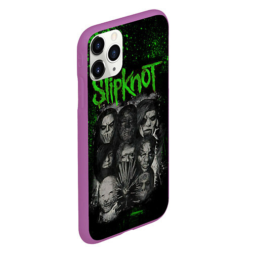 Чехол iPhone 11 Pro матовый Slipknot / 3D-Фиолетовый – фото 2