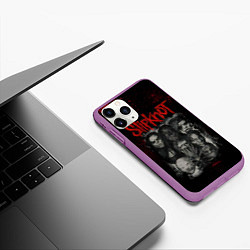 Чехол iPhone 11 Pro матовый Slipknot dark, цвет: 3D-фиолетовый — фото 2