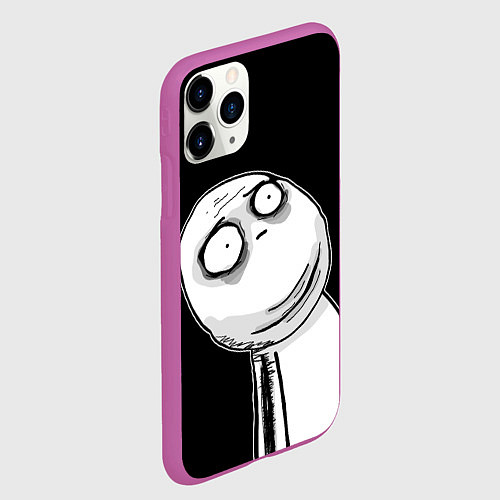 Чехол iPhone 11 Pro матовый Мемные стикеры - Отчаяние / 3D-Фиолетовый – фото 2