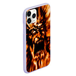 Чехол iPhone 11 Pro матовый Fire demon scream, цвет: 3D-светло-сиреневый — фото 2