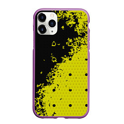 Чехол iPhone 11 Pro матовый Black & Yellow, цвет: 3D-фиолетовый