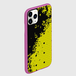 Чехол iPhone 11 Pro матовый Black & Yellow, цвет: 3D-фиолетовый — фото 2