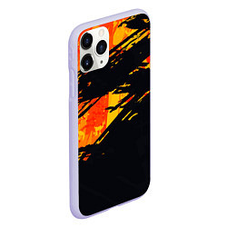 Чехол iPhone 11 Pro матовый Orange and black, цвет: 3D-светло-сиреневый — фото 2