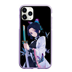 Чехол iPhone 11 Pro матовый Шинобу Кочо с клинком - demon slayer, цвет: 3D-светло-сиреневый