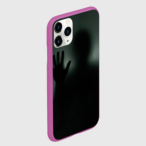 Чехол iPhone 11 Pro матовый Хэллоуин - тень призрака / 3D-Фиолетовый – фото 2