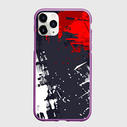Чехол iPhone 11 Pro матовый Абстрактные брызги, цвет: 3D-фиолетовый