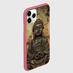 Чехол iPhone 11 Pro матовый Статуя Будды, цвет: 3D-малиновый — фото 2
