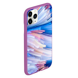 Чехол iPhone 11 Pro матовый Красочные линии, цвет: 3D-фиолетовый — фото 2