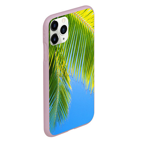 Чехол iPhone 11 Pro матовый Пальма у неба / 3D-Розовый – фото 2