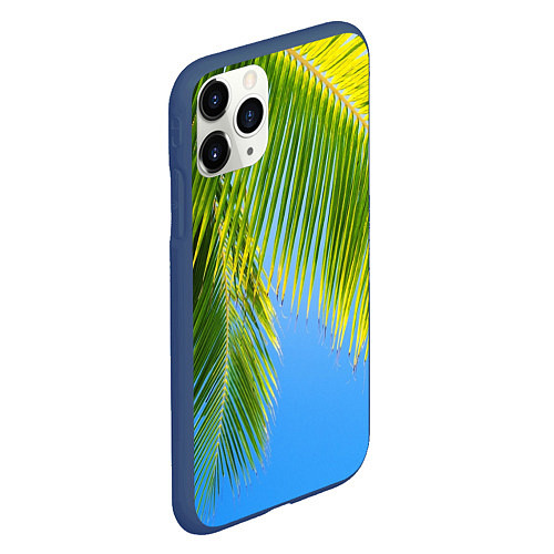 Чехол iPhone 11 Pro матовый Пальма у неба / 3D-Тёмно-синий – фото 2
