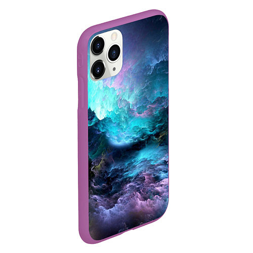 Чехол iPhone 11 Pro матовый Спящий космос / 3D-Фиолетовый – фото 2