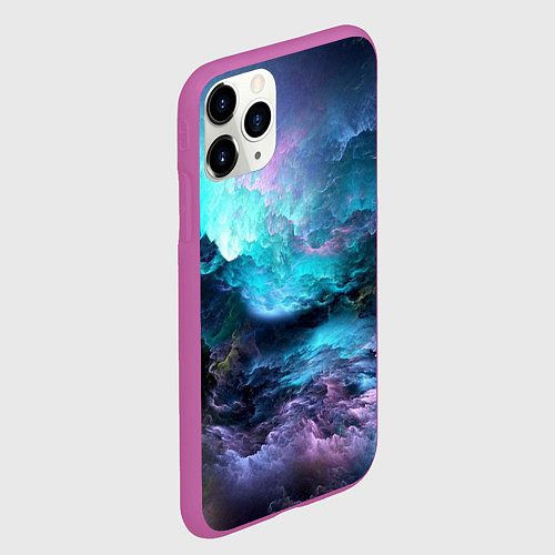 Чехол iPhone 11 Pro матовый Спящий космос / 3D-Фиолетовый – фото 2