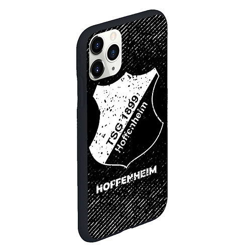 Чехол iPhone 11 Pro матовый Hoffenheim с потертостями на темном фоне / 3D-Черный – фото 2