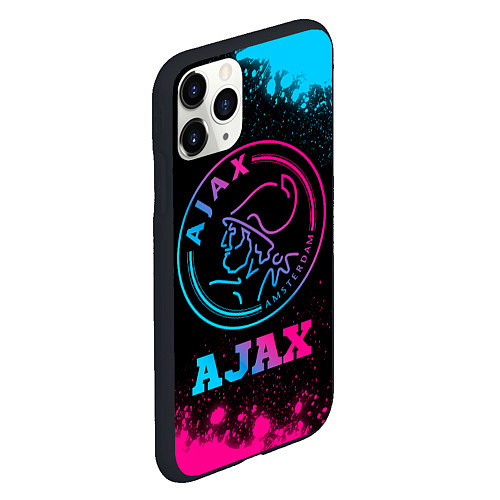 Чехол iPhone 11 Pro матовый Ajax - neon gradient / 3D-Черный – фото 2