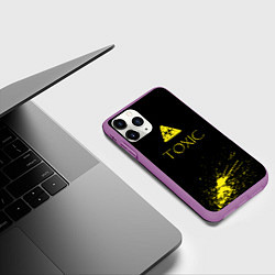Чехол iPhone 11 Pro матовый TOXIC - Биологическая опасность, цвет: 3D-фиолетовый — фото 2