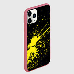 Чехол iPhone 11 Pro матовый Желтые брызги, цвет: 3D-малиновый — фото 2