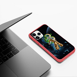 Чехол iPhone 11 Pro матовый Dragon Ball - Space - Son Goku, цвет: 3D-красный — фото 2