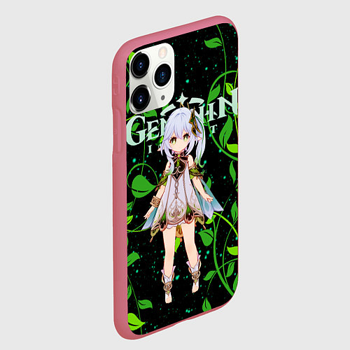Чехол iPhone 11 Pro матовый Нахида дендро архонт / 3D-Малиновый – фото 2
