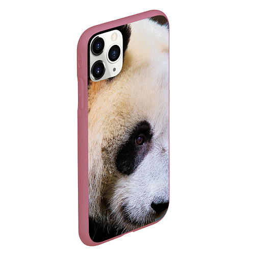 Чехол iPhone 11 Pro матовый Загадочная панда / 3D-Малиновый – фото 2