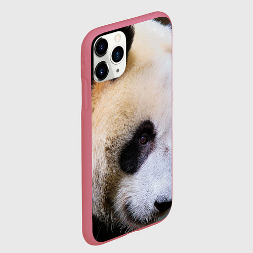 Чехол iPhone 11 Pro матовый Загадочная панда / 3D-Малиновый – фото 2