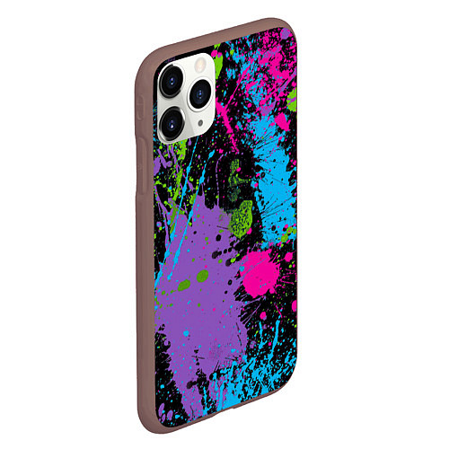 Чехол iPhone 11 Pro матовый Для граффити - абстрактные брызги / 3D-Коричневый – фото 2
