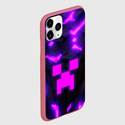 Чехол iPhone 11 Pro матовый Майнкрафт розовый, цвет: 3D-малиновый — фото 2