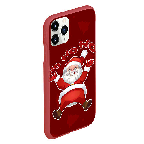 Чехол iPhone 11 Pro матовый Санта - Хо-хо-хо / 3D-Красный – фото 2
