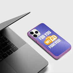 Чехол iPhone 11 Pro матовый Бесплатный Wi-Fi навсегда, цвет: 3D-фиолетовый — фото 2