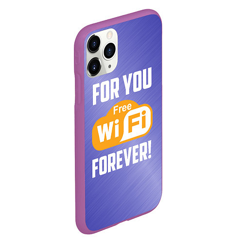 Чехол iPhone 11 Pro матовый Бесплатный Wi-Fi навсегда / 3D-Фиолетовый – фото 2