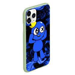 Чехол iPhone 11 Pro матовый Роблокс: Синий огонь, цвет: 3D-салатовый — фото 2