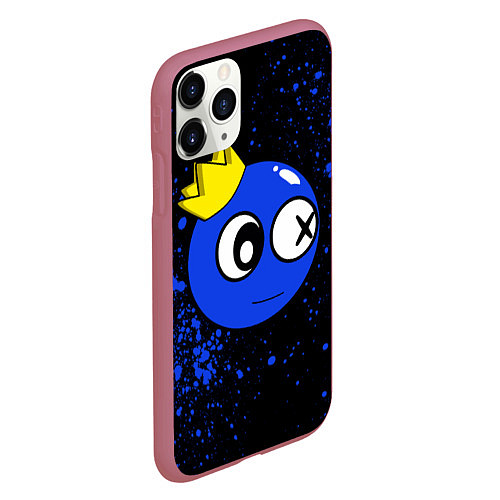 Чехол iPhone 11 Pro матовый Радужные друзья - Синий в короне / 3D-Малиновый – фото 2