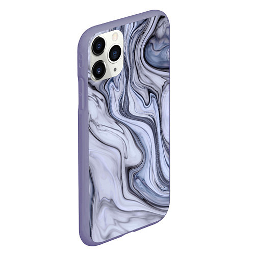 Чехол iPhone 11 Pro матовый Чёрная акварель / 3D-Серый – фото 2
