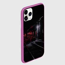 Чехол iPhone 11 Pro матовый Тоннель метро, цвет: 3D-фиолетовый — фото 2