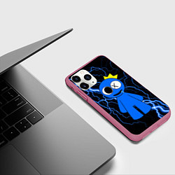 Чехол iPhone 11 Pro матовый Радужные друзья Синий молния, цвет: 3D-малиновый — фото 2