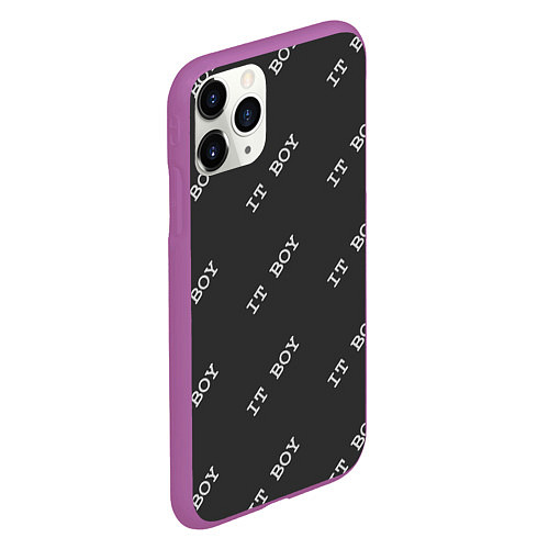 Чехол iPhone 11 Pro матовый Программисты - IT BOY / 3D-Фиолетовый – фото 2